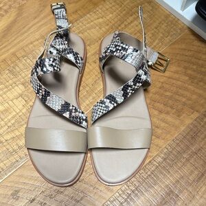 Cole Haan Beige and Snake Print Sandals